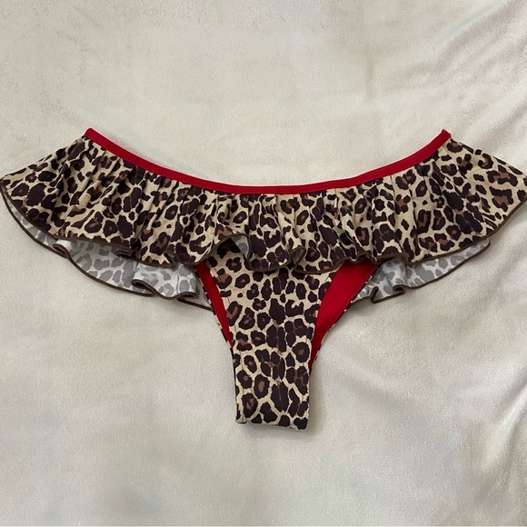New! Frankie's Bikinis Ghaia Leopard Print swim Skirt Bikini Bottom 1010 - Picture 2 of 11